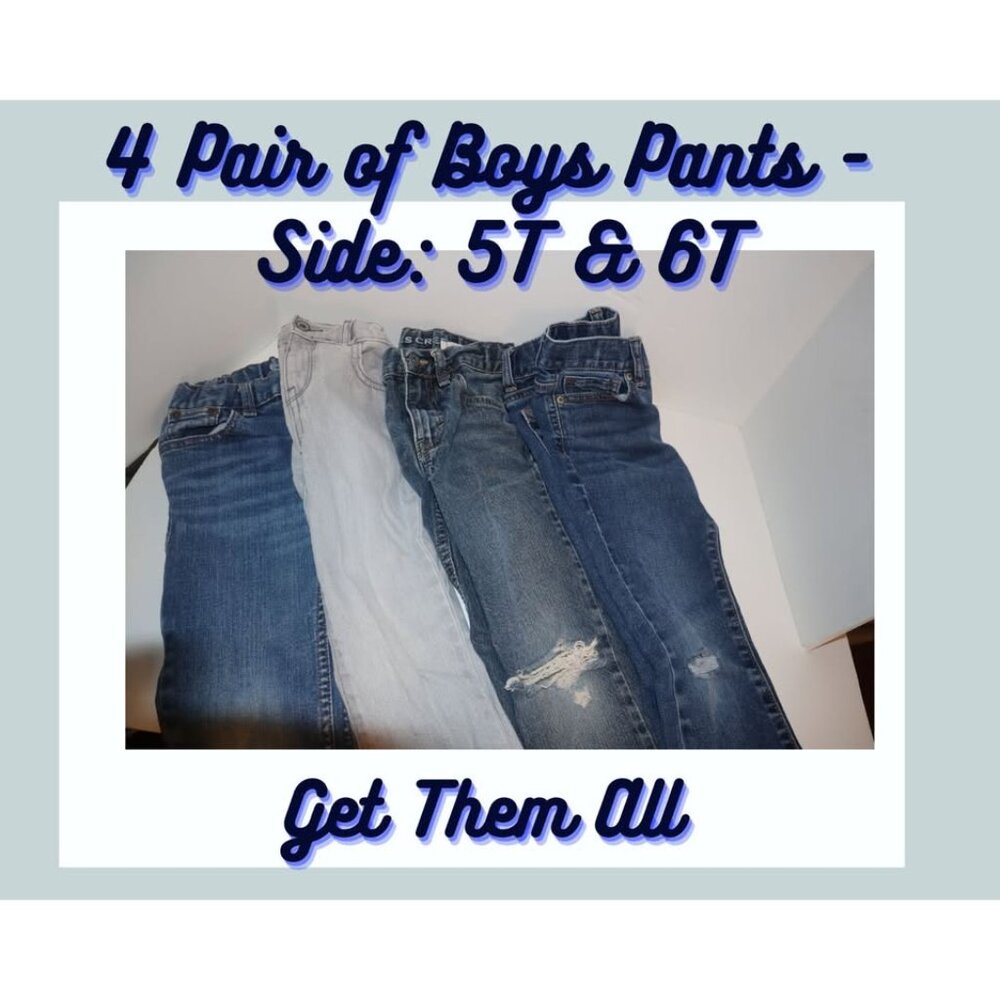 Boys Jeans Bundle 4 Pairs – Size 5T & 6T Old Navy, Children’s Place - Picture 2 of 7